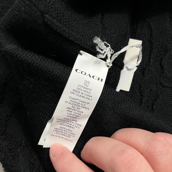 NWT - Coach Adult 100% Wool Terry C Logo Beanie - Picture 4 of 4